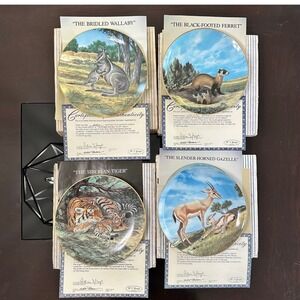 W.S. George 1990 Endangered Species Plate Set COA Box Will Nelson Art